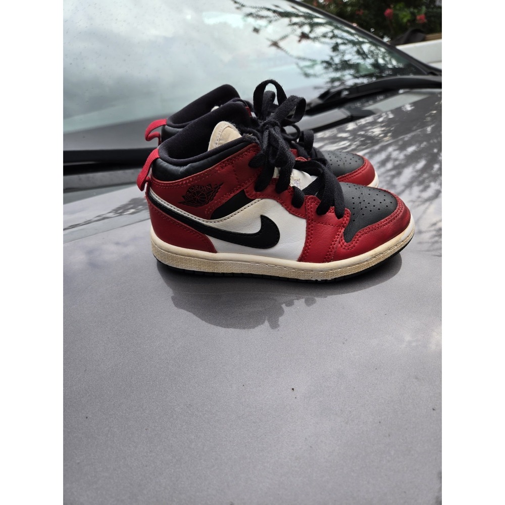 Nike Air Jordan 1 MID (PS) Black-Gym Red Size 12C 640734 069